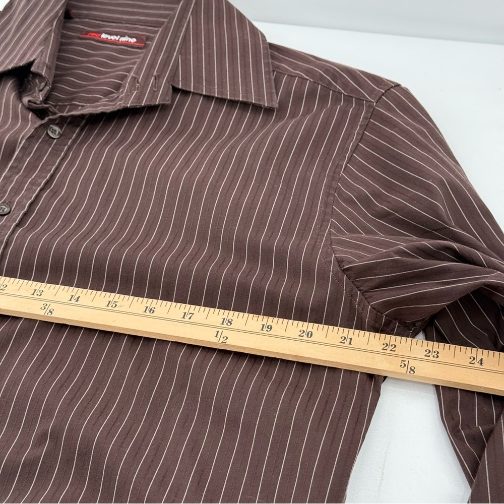 Red Level Nine long sleeve brown stripe cotton button shirt SIZE XL
